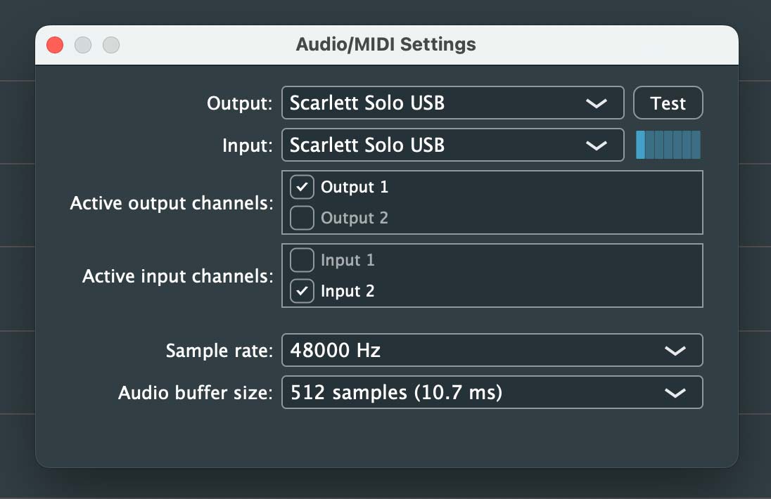 audio settings example